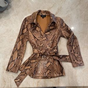 Fab’ric Faux Leather Snakeskin Jacket